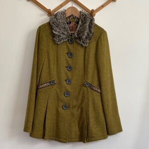 Free People Wool Blend Pea Coat Sz 10